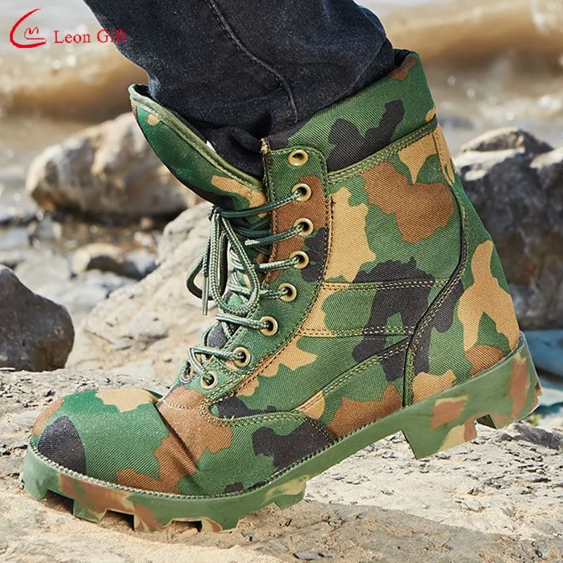 Factory Custom Desert High Top Us Combat Boots Outdoor Camouflage Tactical Hiking Boots  