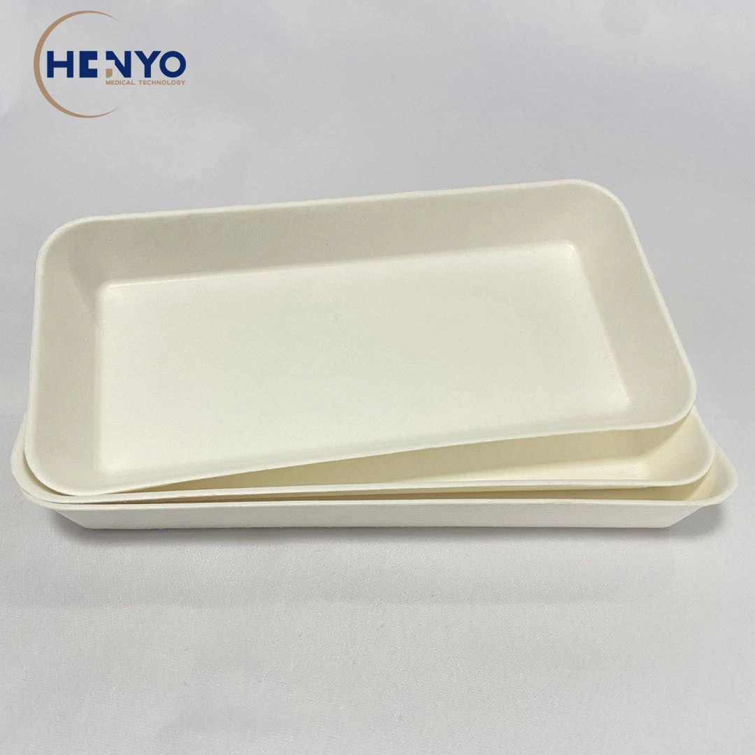 100%Biodegradable Tableware Bagasse 400ml Meal Box Tray Fruit Tray