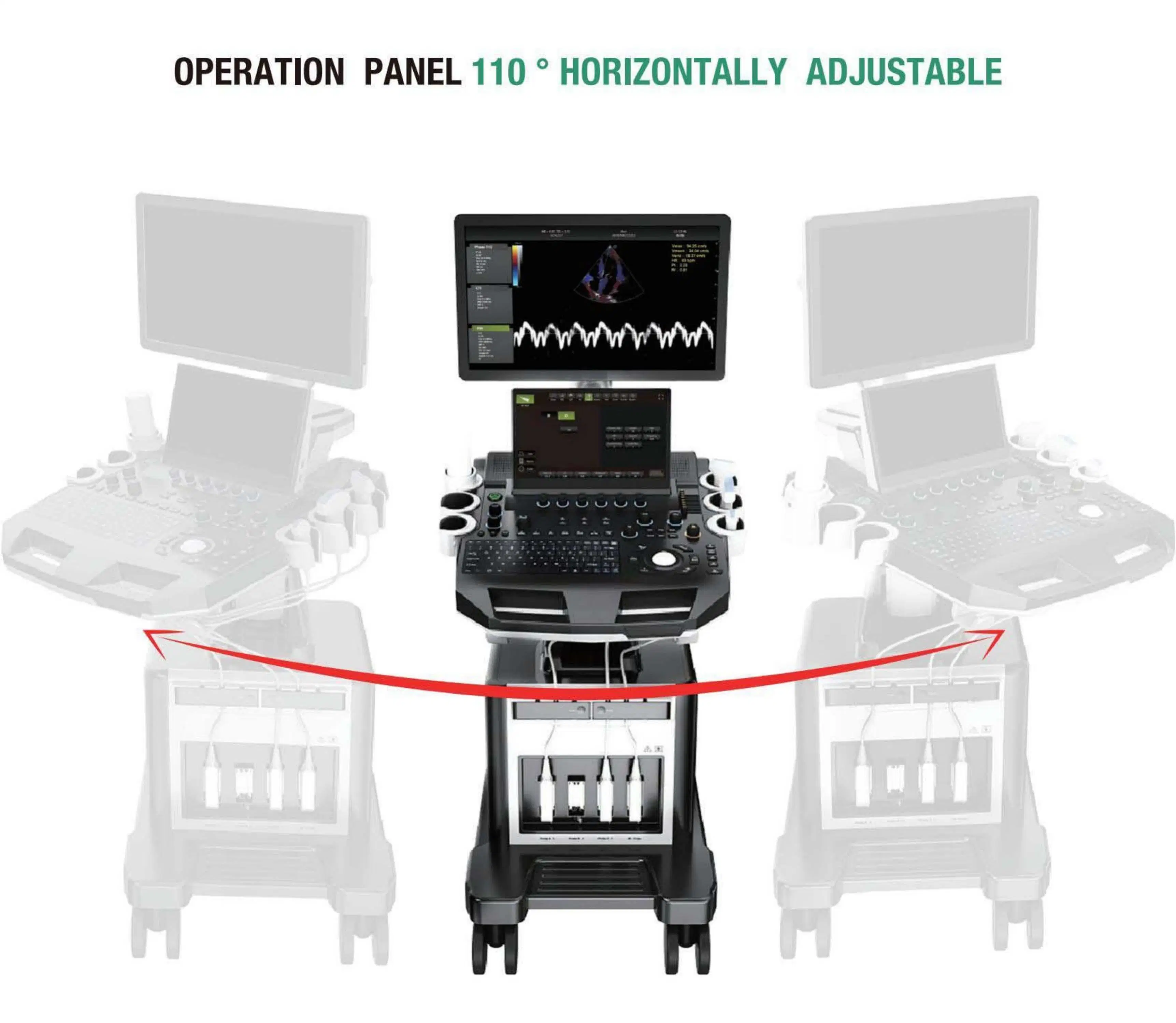 Electrical Elevated Adjustable Color UL Diagnostic Apparatus Trolley Ultrasound Machine