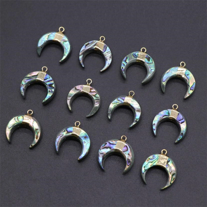 Abalone Shell Gilt Crescent Pendant Shell C-Shaped DIY Necklace Accessories Horn Pendant