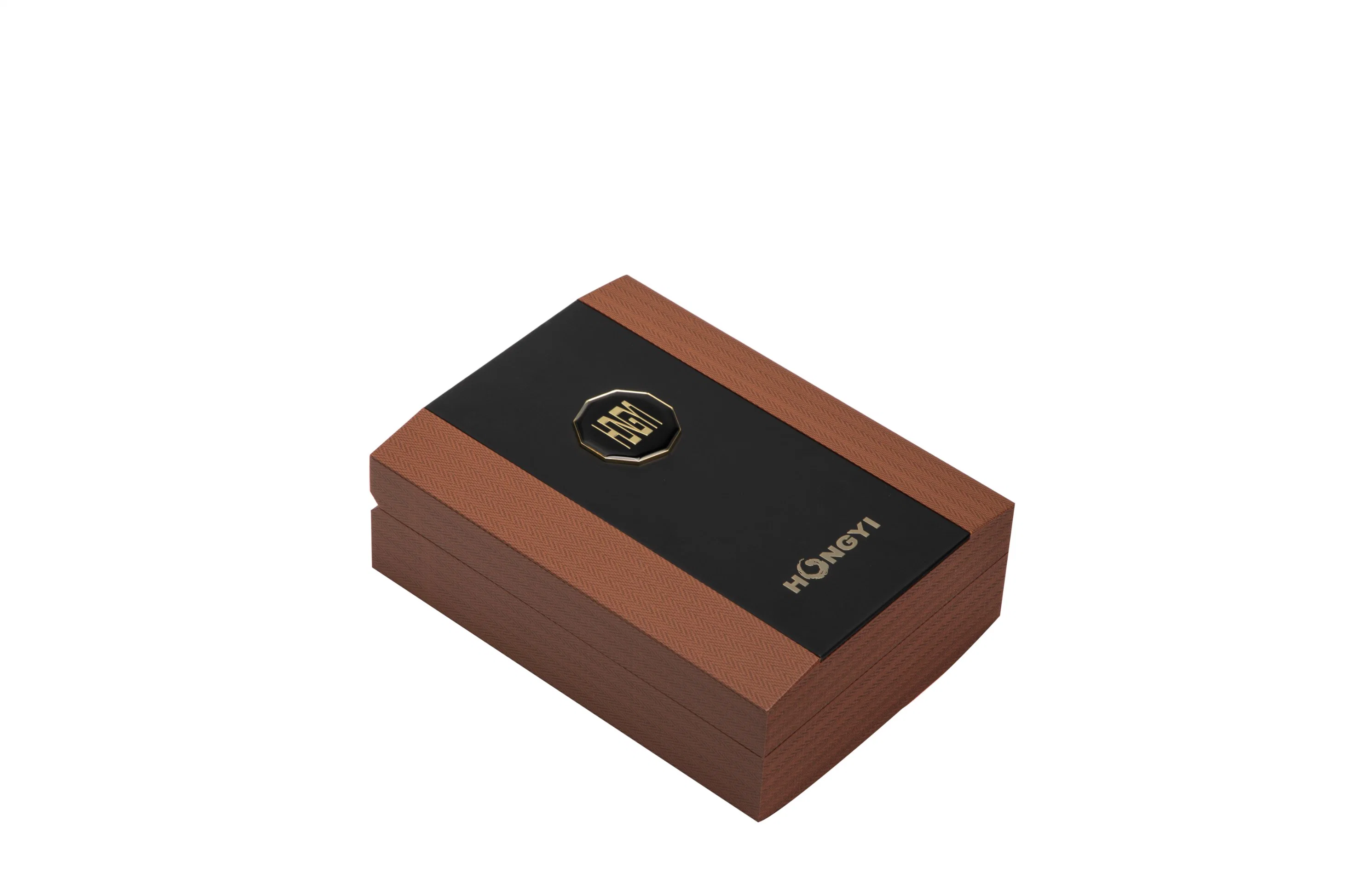 Wood Luxury Boxes Lacquer Arabian Cases Color Embossed Logo Metal Sign Label Packaging