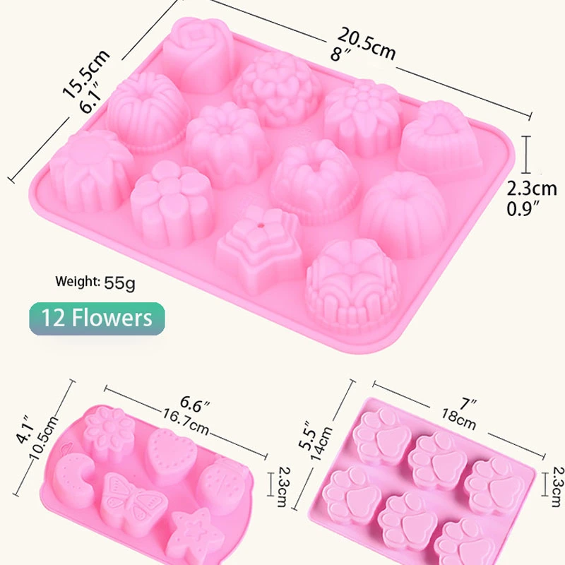 Nonstick Bakeware Customize Shape Baking Silicone Molds Muffin Tray Cake Pan