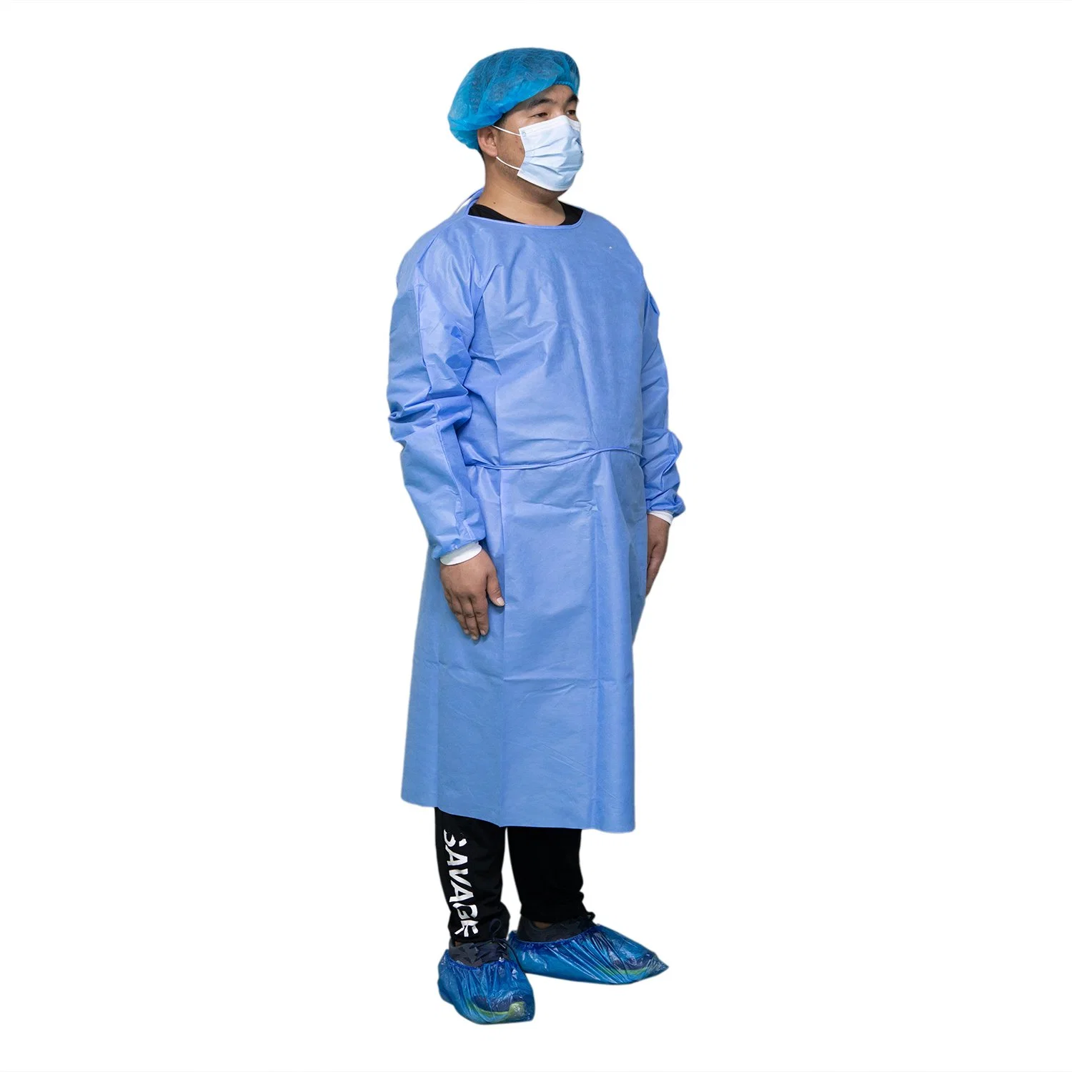 Disposable Non-Woven Surgical Gown SMS Medical Isolation Gown One-Piece Protective Gown with Hood