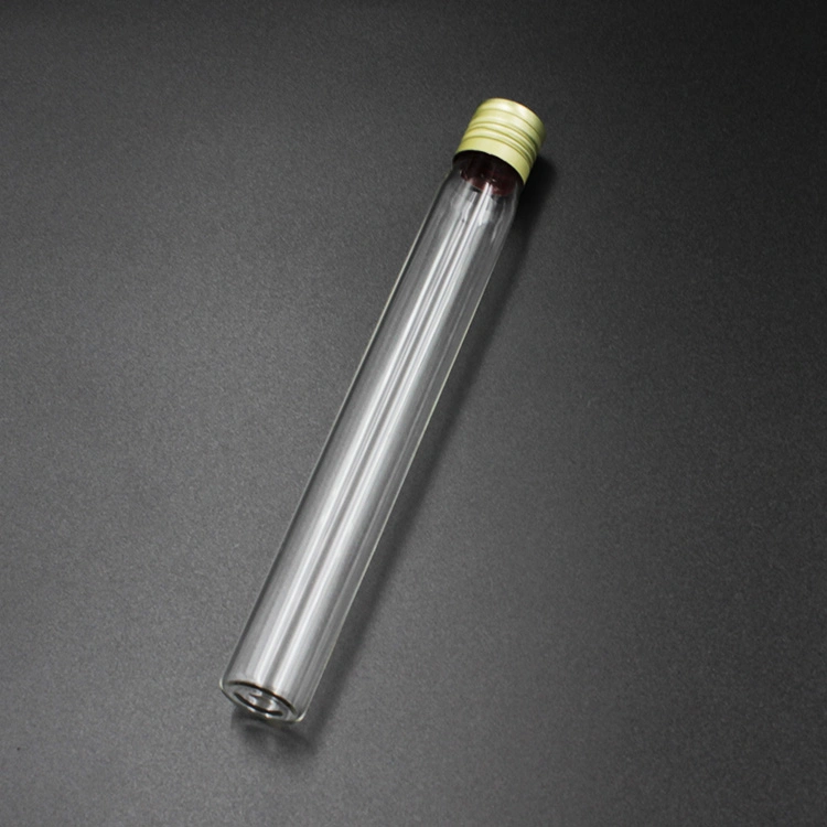 Flat Bottom Glass Test Tube with Aluminum Screw Cap