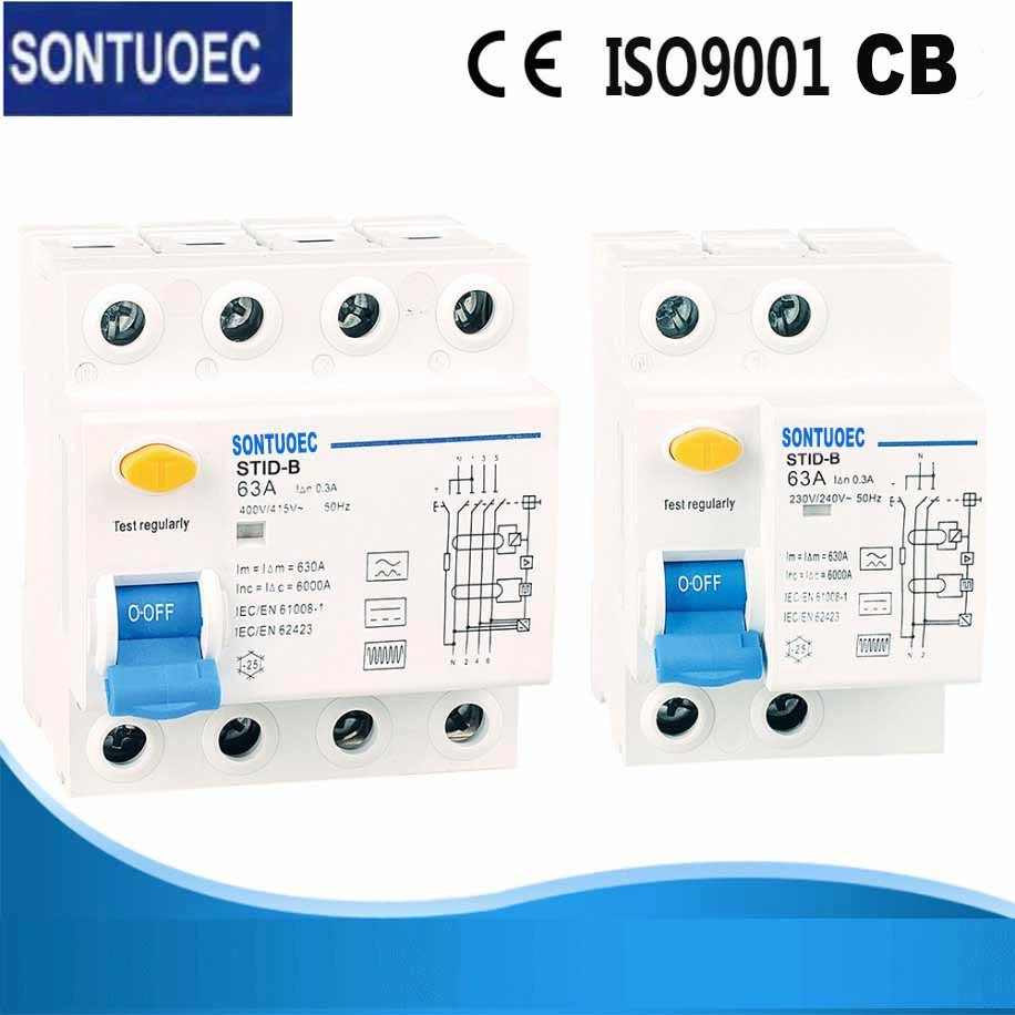 RCCB B Modelo 2p 4p disyuntor de corriente residual con Aprobaciones CE/CB