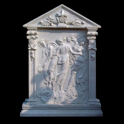 The Graces Flying in The Sky White Marble Carving Relief