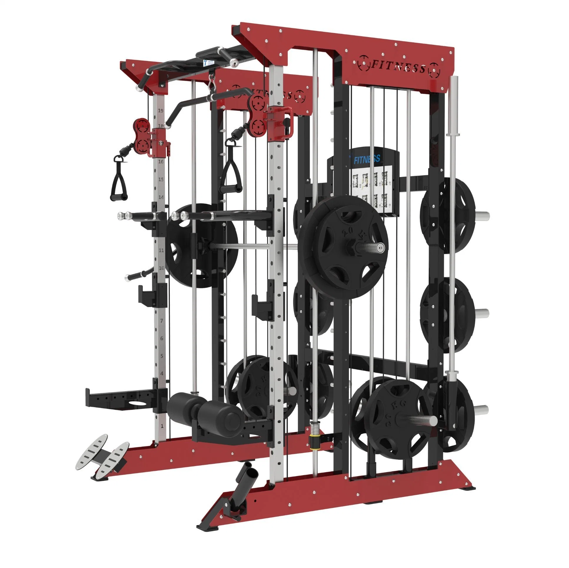 Home Gym Fitness Commercial Multi-Functional Trainer Cable Crossover Squat Power Rack Training All in One Trainer Gym Smith Machine Gym Equipment