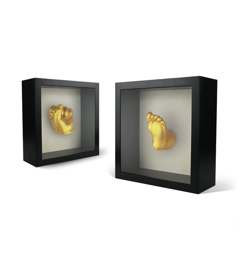 Fotos Shadow Box 3D Square Picture Frame con Mat, Shadowbox Marco de fotos Woodgrain DIY Frames para 3D decoración de pared Tabletop Display
