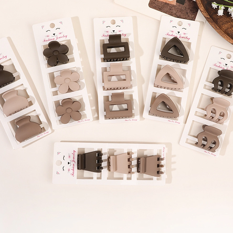 Wholesale Korean Style Coffee Color Three Pieces Set Hair Clips for Women