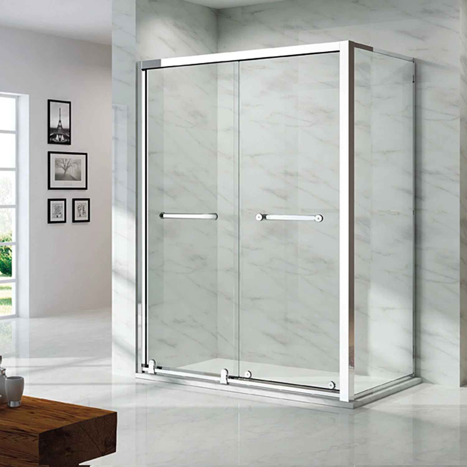 Tempered Glass Shower Door Simple Bathroom Room (NAD6122)