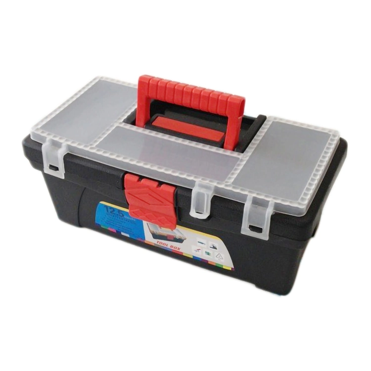 12.5 Inches Portable Plastic Tools Box Chest Storage Organizer Handle Tray Compartment Kits Toolbox