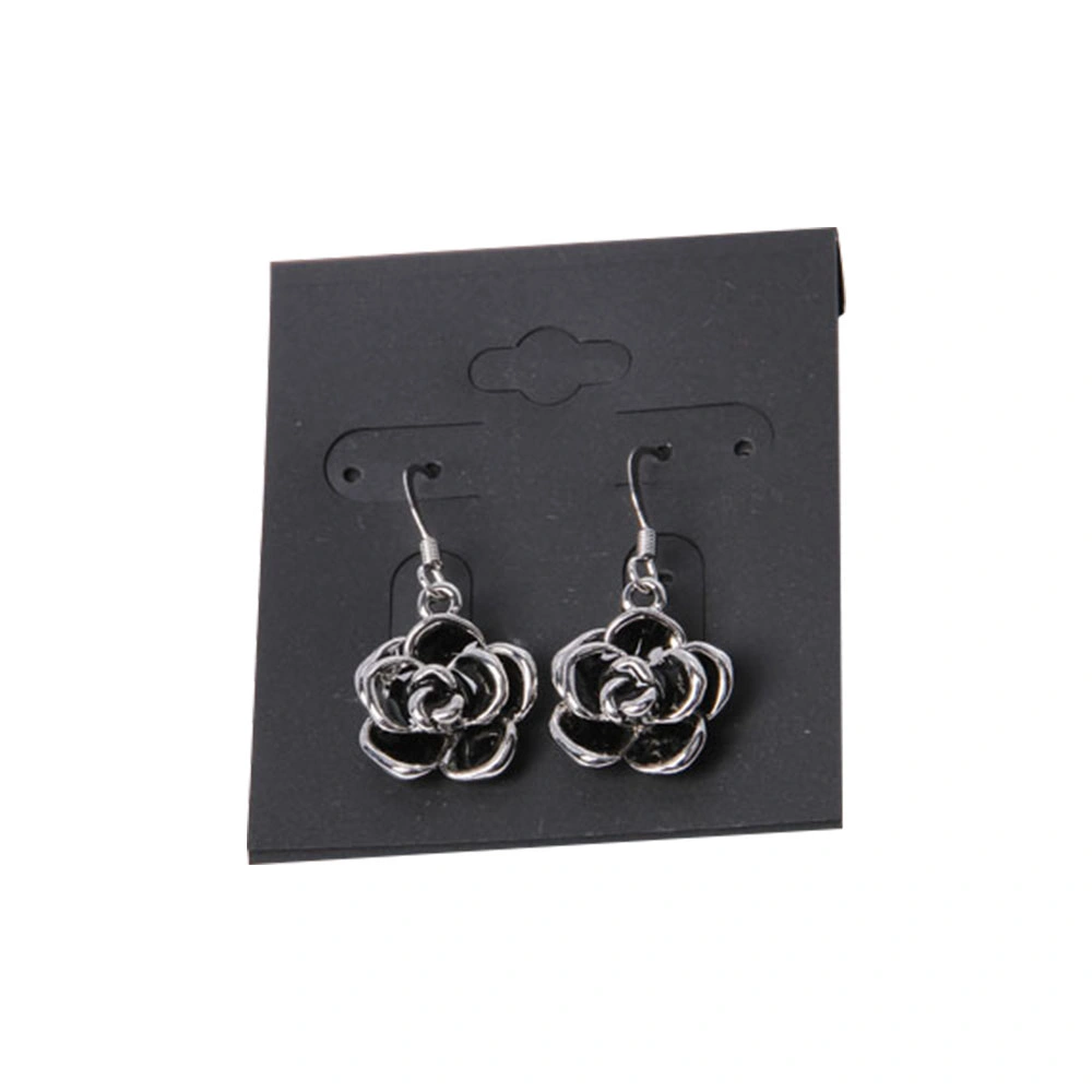 Fashion Jewelry Earring with Flower Black Enamel