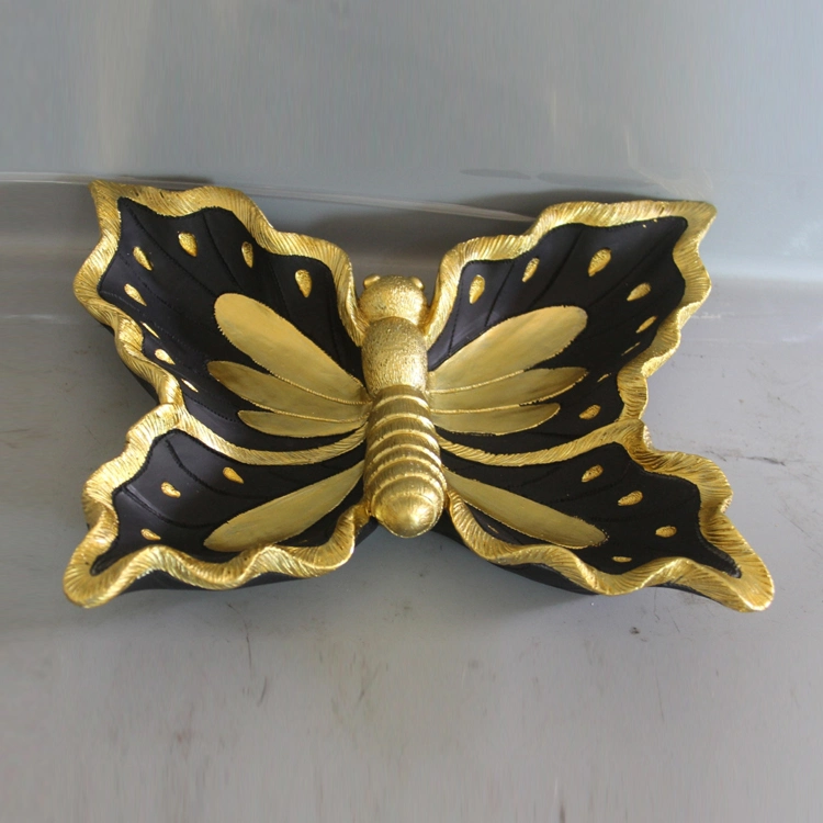 Wholesale/Supplier Butterfly Storage Plate Golden Decorative Tray Tabletop Home Decorations Resin Crafts Arts