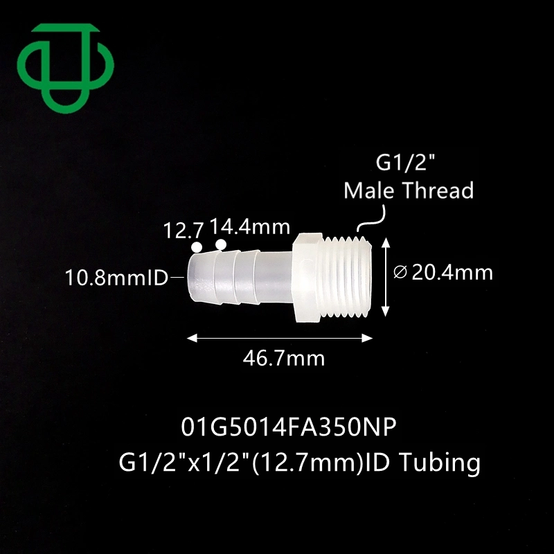 Plastic 9/16" 14mm Hose Barb to G1/2 Bsp Male Thread Barbed Adapter Pipe Fitting