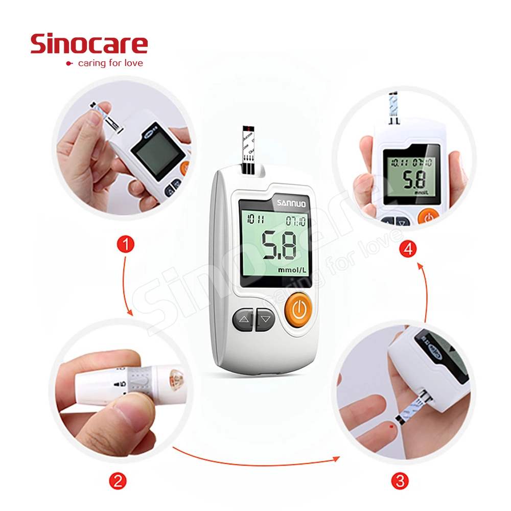 Sinocare Exactive Vital Glucose Test Strips Glucometer Digital Code Free Blood Glucose Test Strips