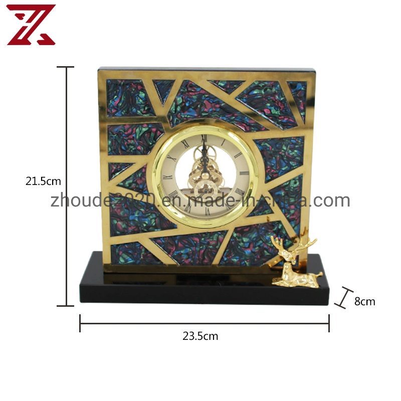 Factory Customize Vintage Table Clock Office Decor Antique Handcraft Square Desk Table Clock