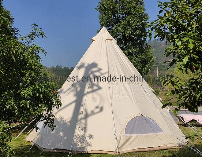 2021 Hight Quality Camping Tent Luxury Glamping 4m 5m Outdoor Cotton Canvas Towel Tent Bell Tent