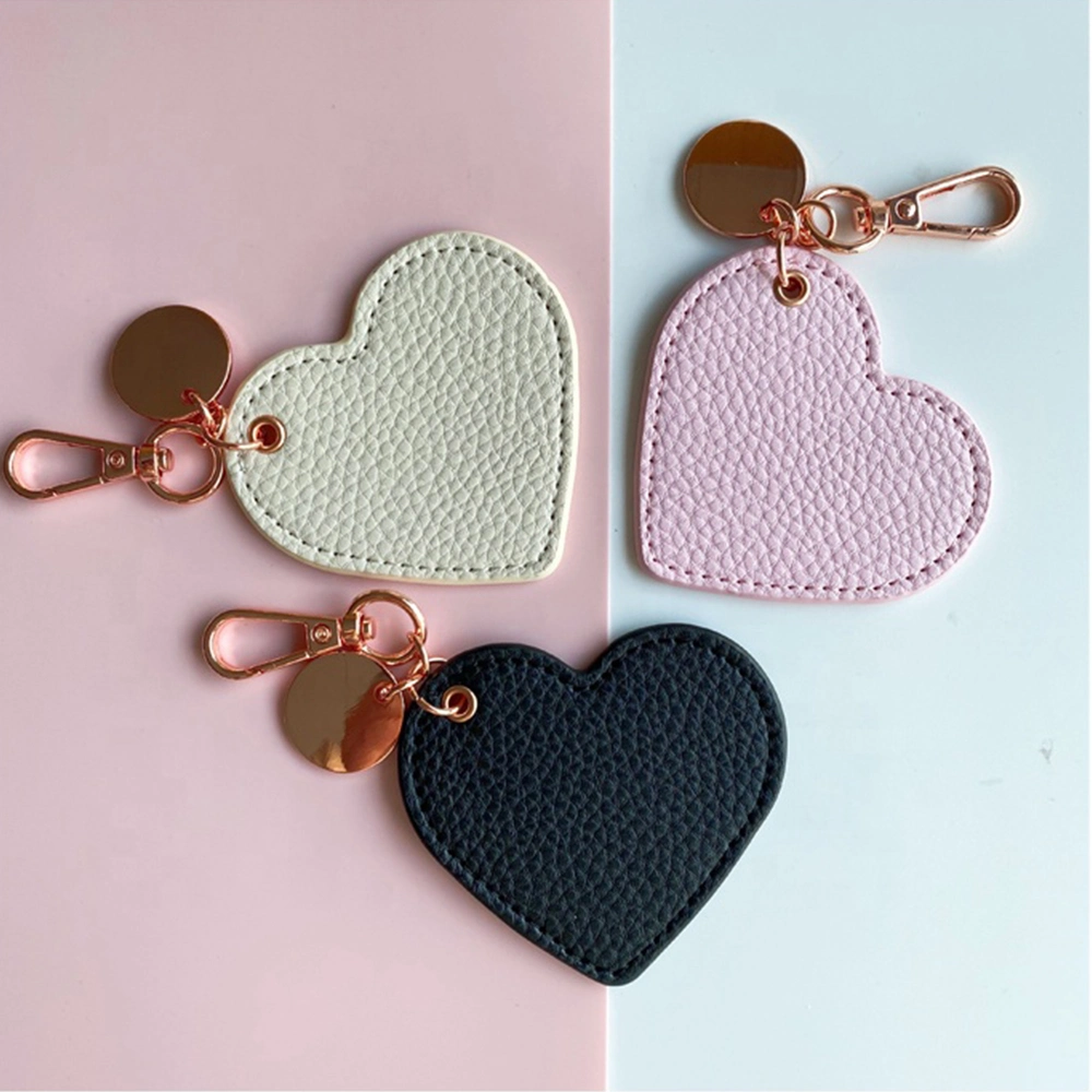 Custom Wholesale/Supplier Personalized PU Leather Key Chain Heart Birthday PU Leather Keychain Keyring