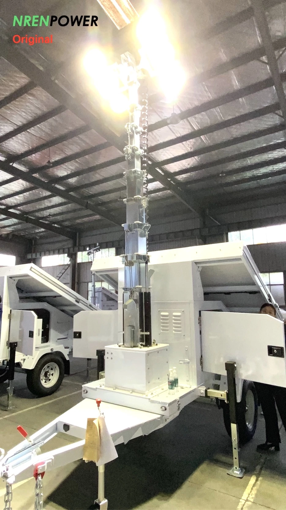 Mobile Solar Trailer Tower Light-9m Hydraulic Telescopic Mast Tower Light-Solar Tower Lighting