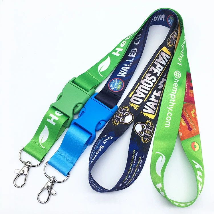 OEM Breakaway sublimación Lanyards llaveros personalizados con Logo Lanyard poliéster Correa para cuello