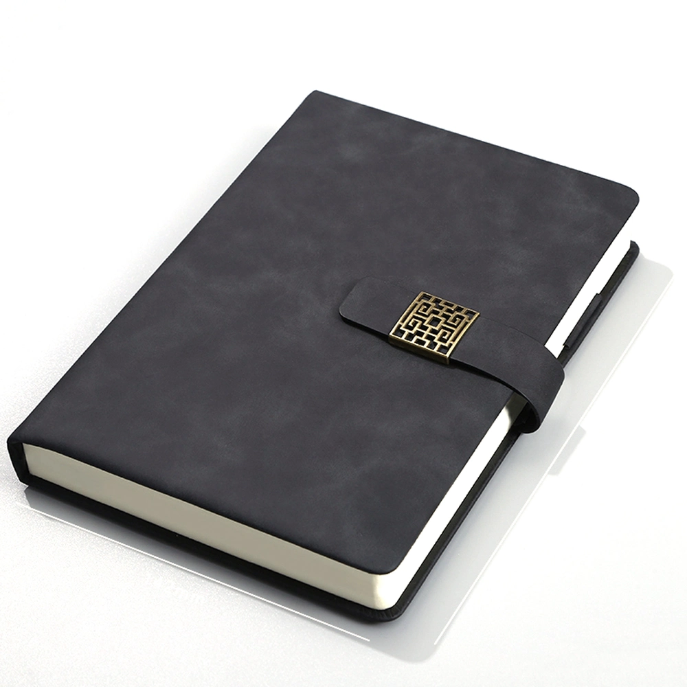 New Design Embossed Logo Lined A5 Hardcover Journal White Leather Note Book Cc_Pl025