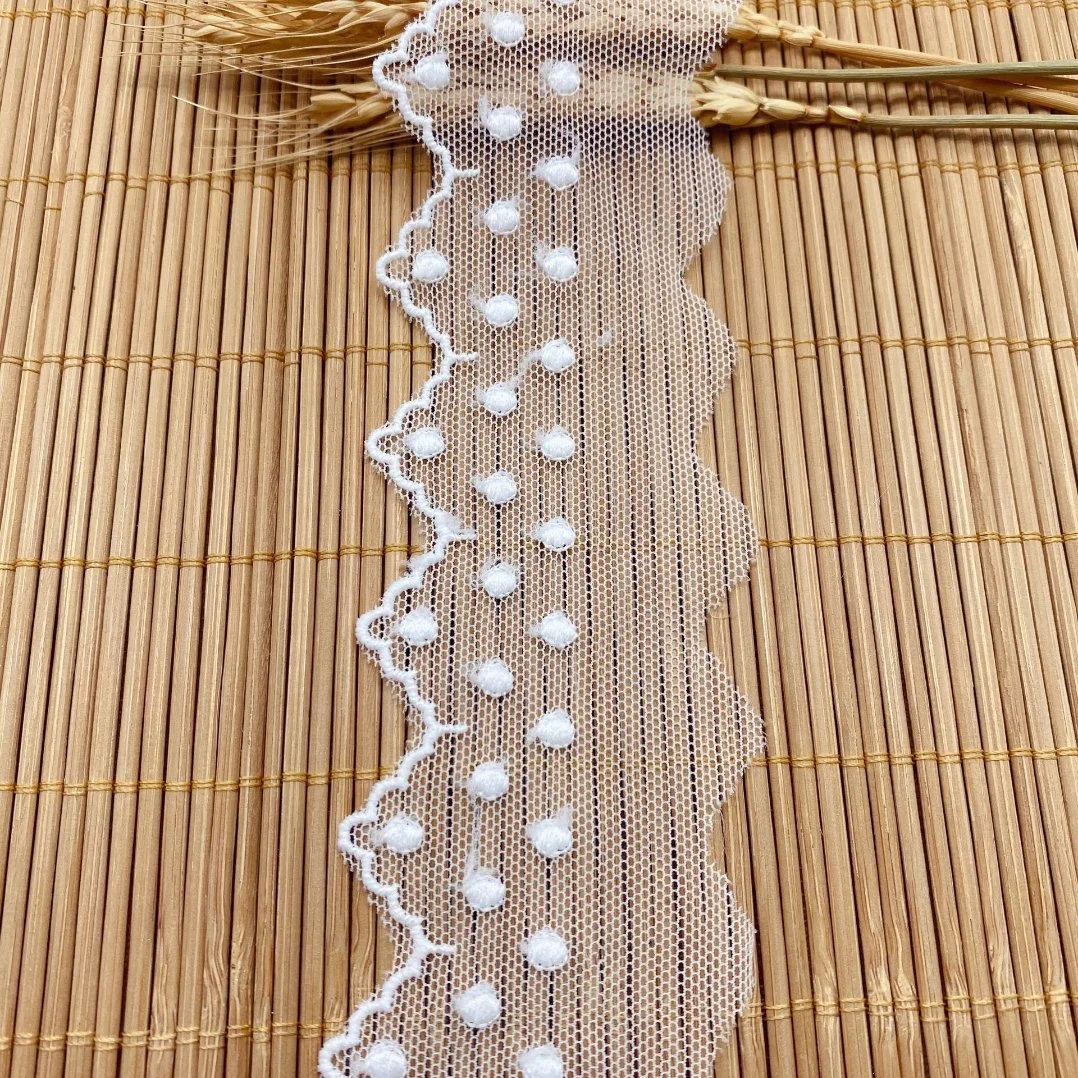 Gauze Lace Wedding Headwear Accessories Dots of Cotton Thread Embroidery Water Soluble Lace