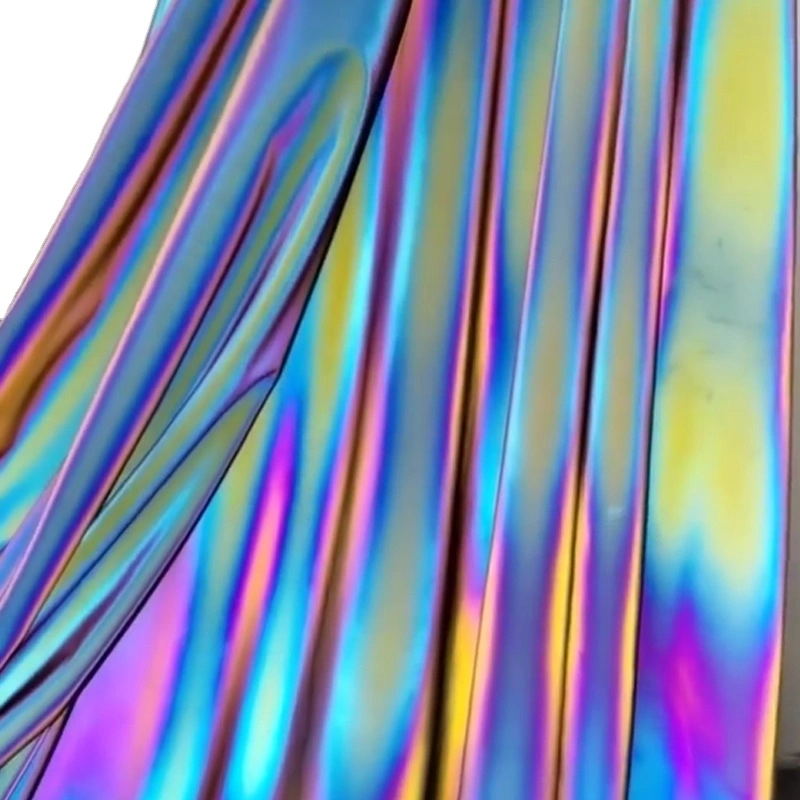 140cm Width Rainbow Fashionable Reflective Tracksuit Clothing Fabric Materials