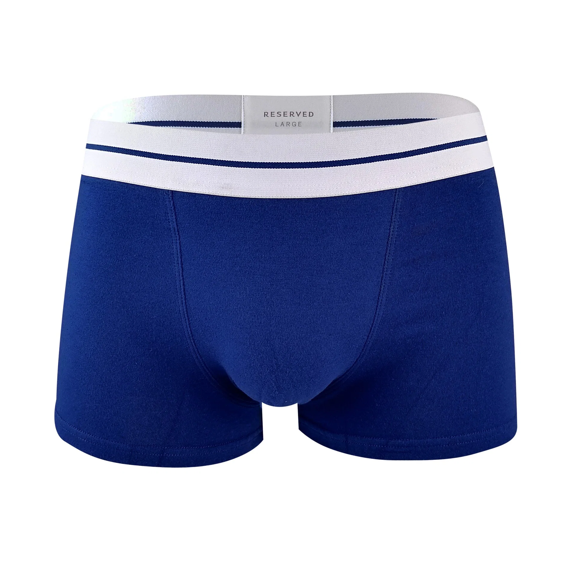 Wholesale Customize Wasitband Short Leg Blue Solid Color Men Underpants