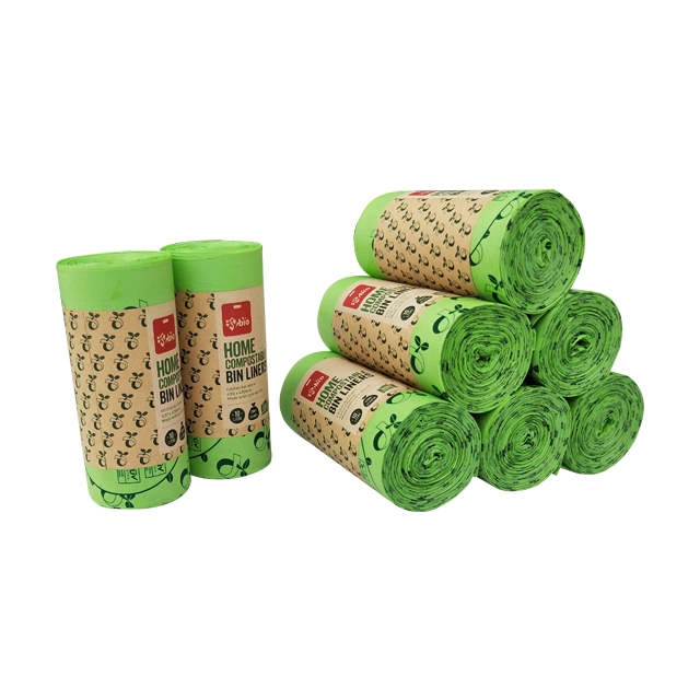 Corn Starch Based Biodegradable Plastic Garbage Bags Custom Printed