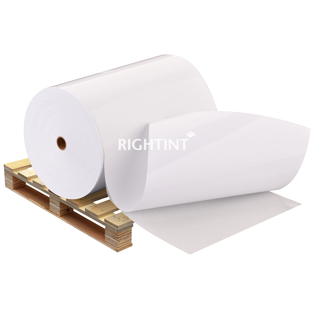 90g glossy white photo paper with hotmelt glue 60g white liner