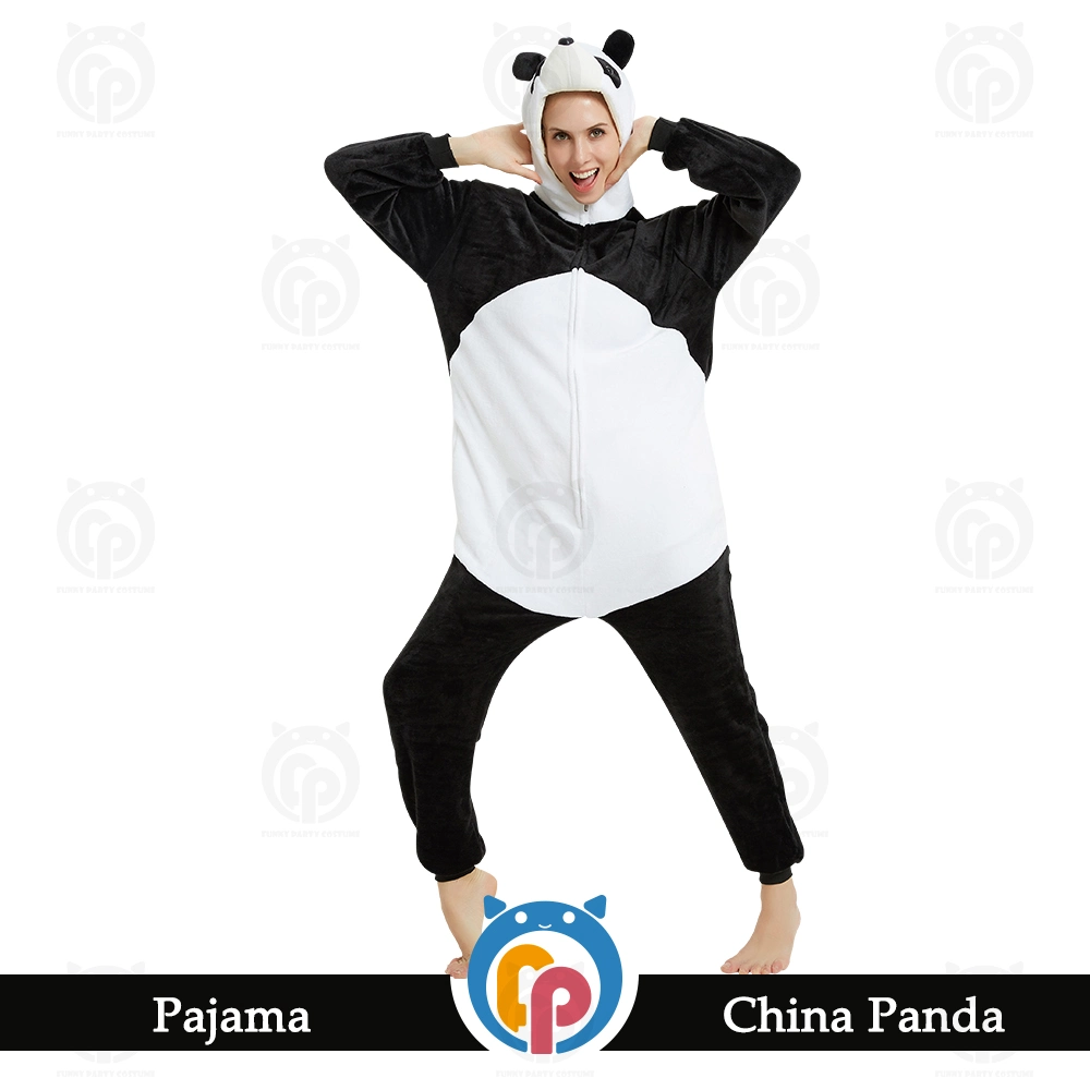 2022 Factory Direct Sale Panda Costume 100% Polyester Flannel Cosy Full Sleeve Stock Garment