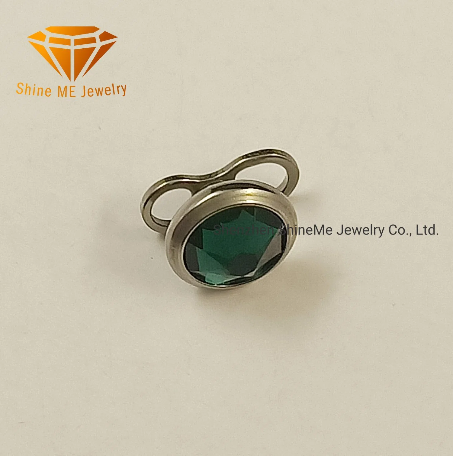 High quality/High cost performance  Fashion Jewelry G23 Titanium Body Piercing Green Stone Surface Anchor 	Tda-42