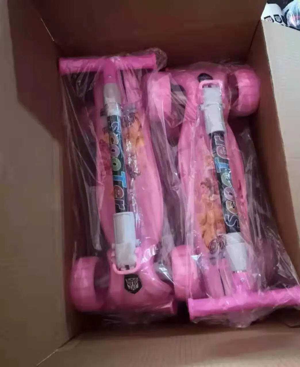 Plegado rápido de niños de tres ruedas Scooter con ruedas brillante azul Rosa de regalo de Navidad para niños