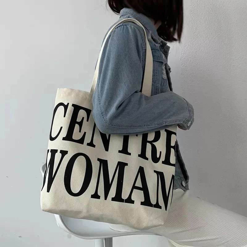 Custom Tote Shoulder Shopping Bag Custom Printing 12oz Cotton Canvas Tote Bag