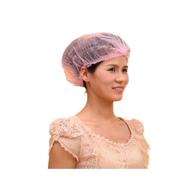 Disposable Nonwoven Hairnet Clip Mob Cap Bouffant Cap Hair Net with Elastic