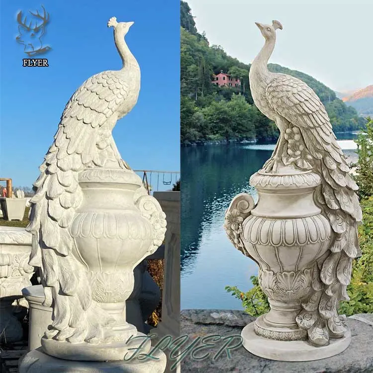 Low Price Abstract Stone Carvings and Sculptures Stone Peacock Sculpture