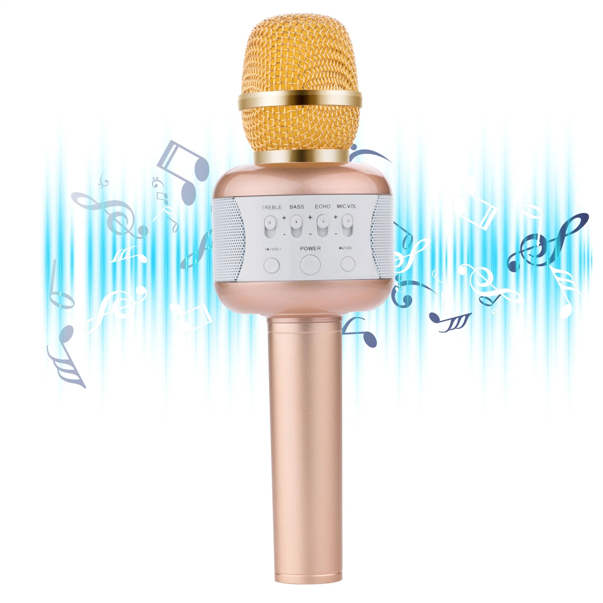 Microfone de Karaoke E106, Suporte a USB MP3 e USB Luz Discoteca