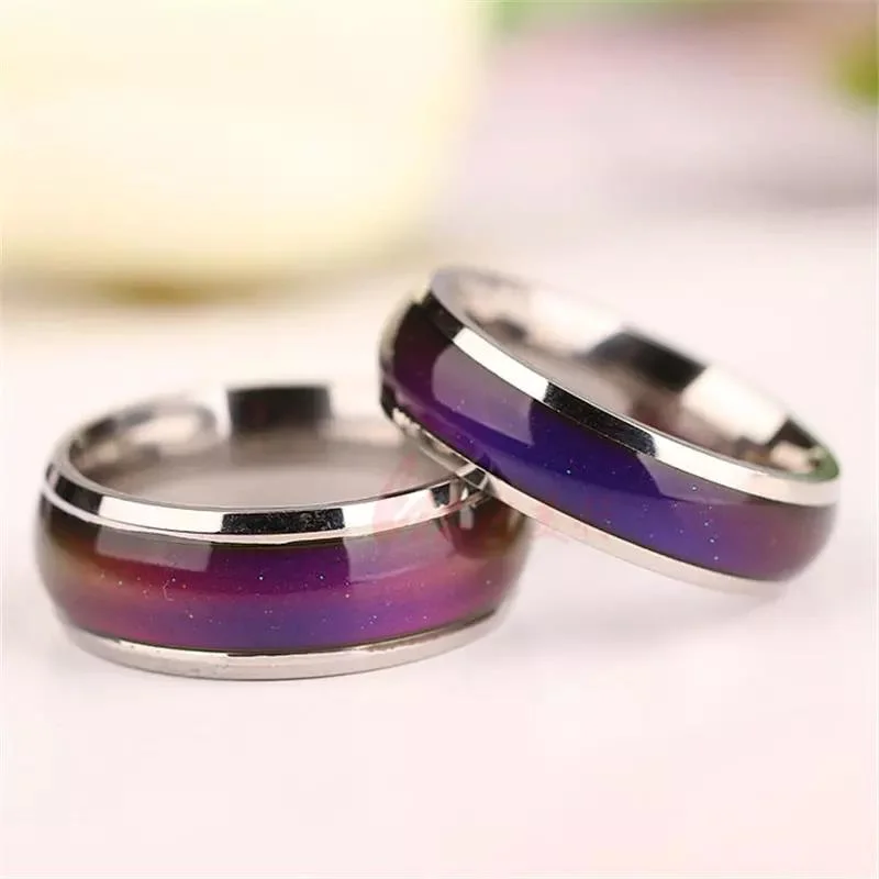 High quality/High cost performance  Water Proof Stainless Steel Temperature Mood Ring