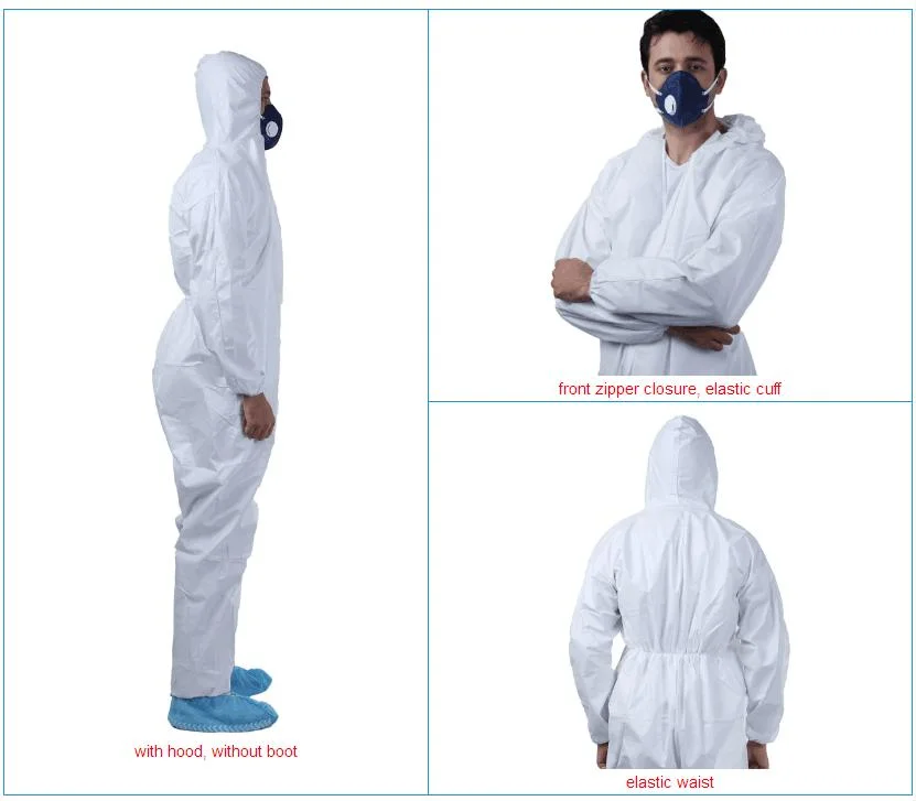 Disposable Waterproof Overalls Protective Clothing M-3XL for Hospital, Lab, Clean Room, Chemical Industry