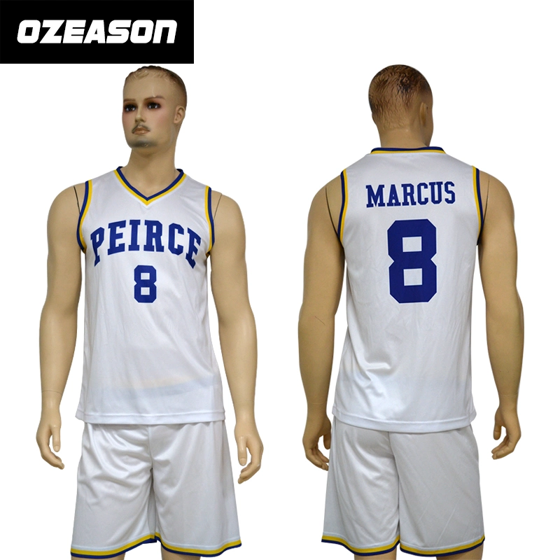 Custom Sublimation Print Logo White Basketball Uniforms Reversible New Basketball Jersey