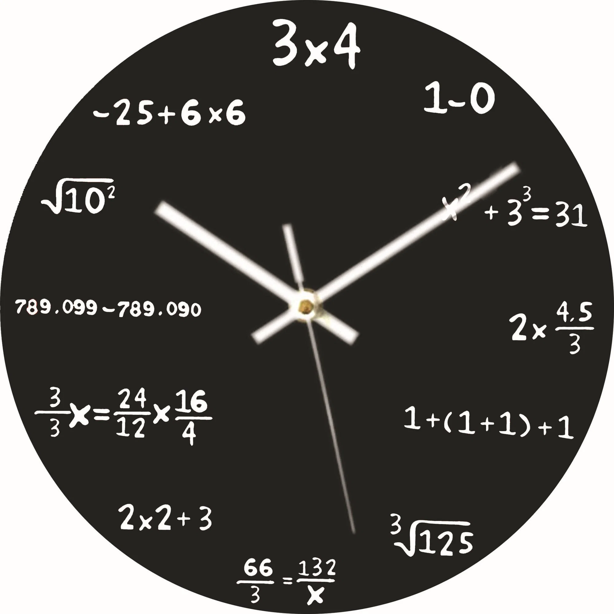 Unique Wall Clock Each Hour Marked by a Simple Math Equation Math Wall Clock