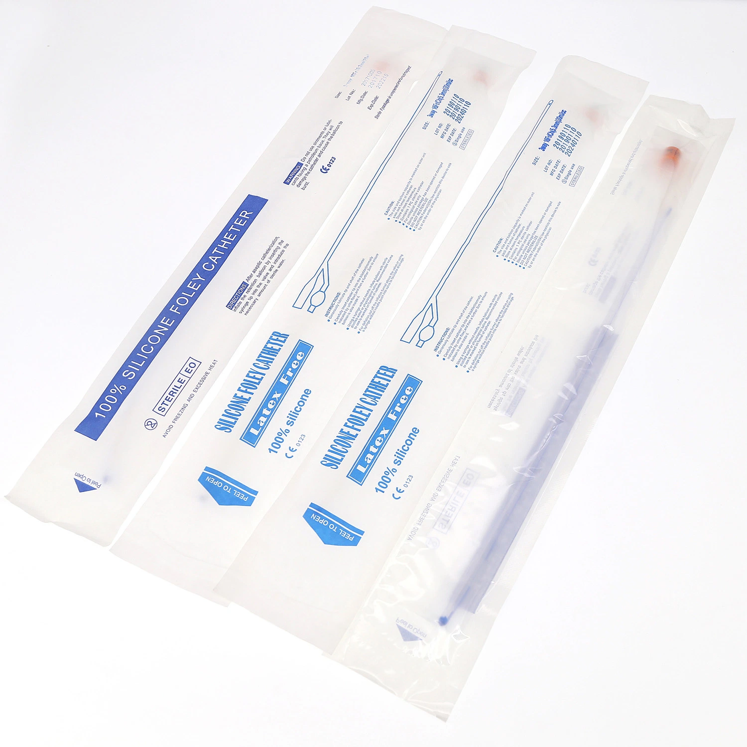 Disposable 1 Way/ 2 Way/ 3 Way All Silicone Foley Catheter for Male/ Female