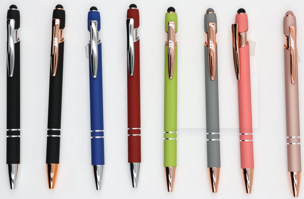 OEM personalizado aluminio toque lápiz Stylus bolígrafo barato promocional Ballpoint Bolígrafo