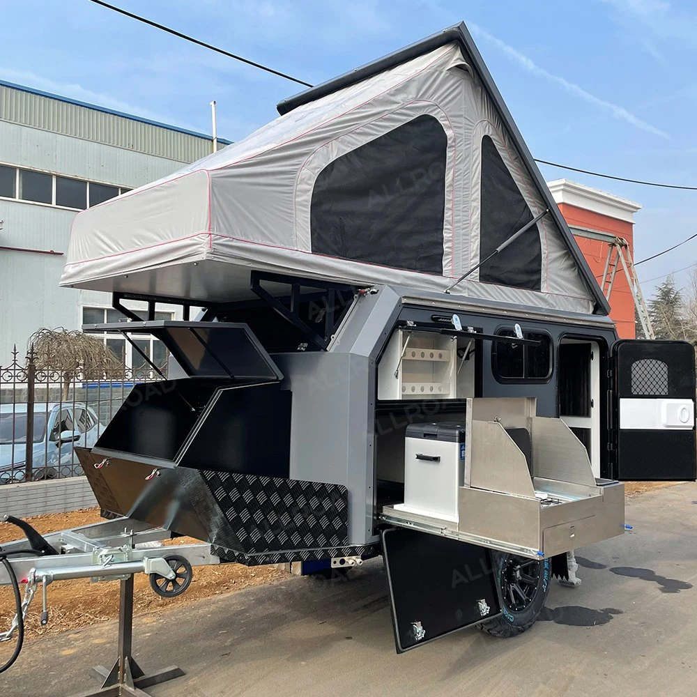 Pop up Small Camper Trailer with Outside Bath