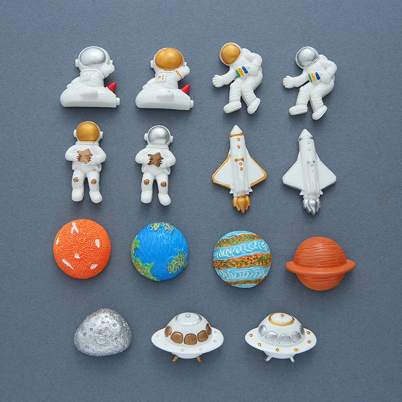 Cartoon Aerospace Magnetic Refrigerator Decoration Stickers Resin Magnetic Stickers