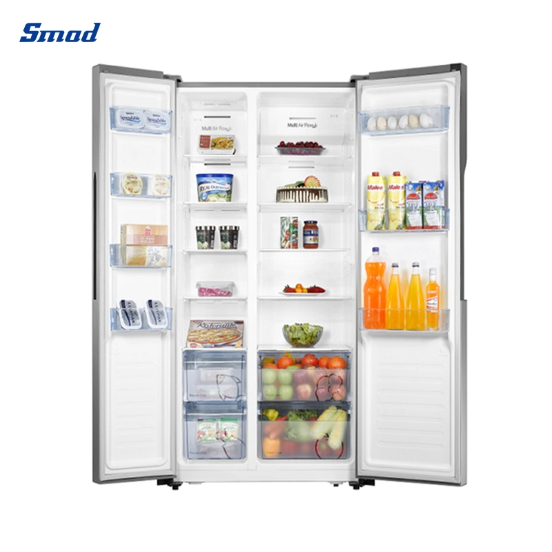 Multi-Door Side-by-Side Type Double Door LED Light Refrigerator with Water Dispenser