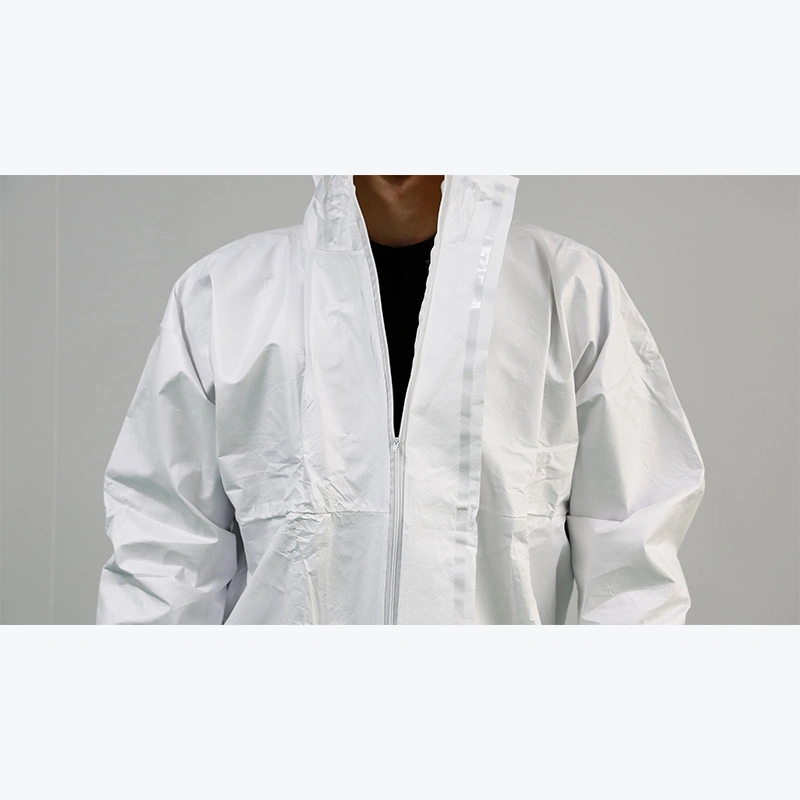 Disposable Coverall Waterproof Breathable Protective Work Suits White Medical Protective Clothing