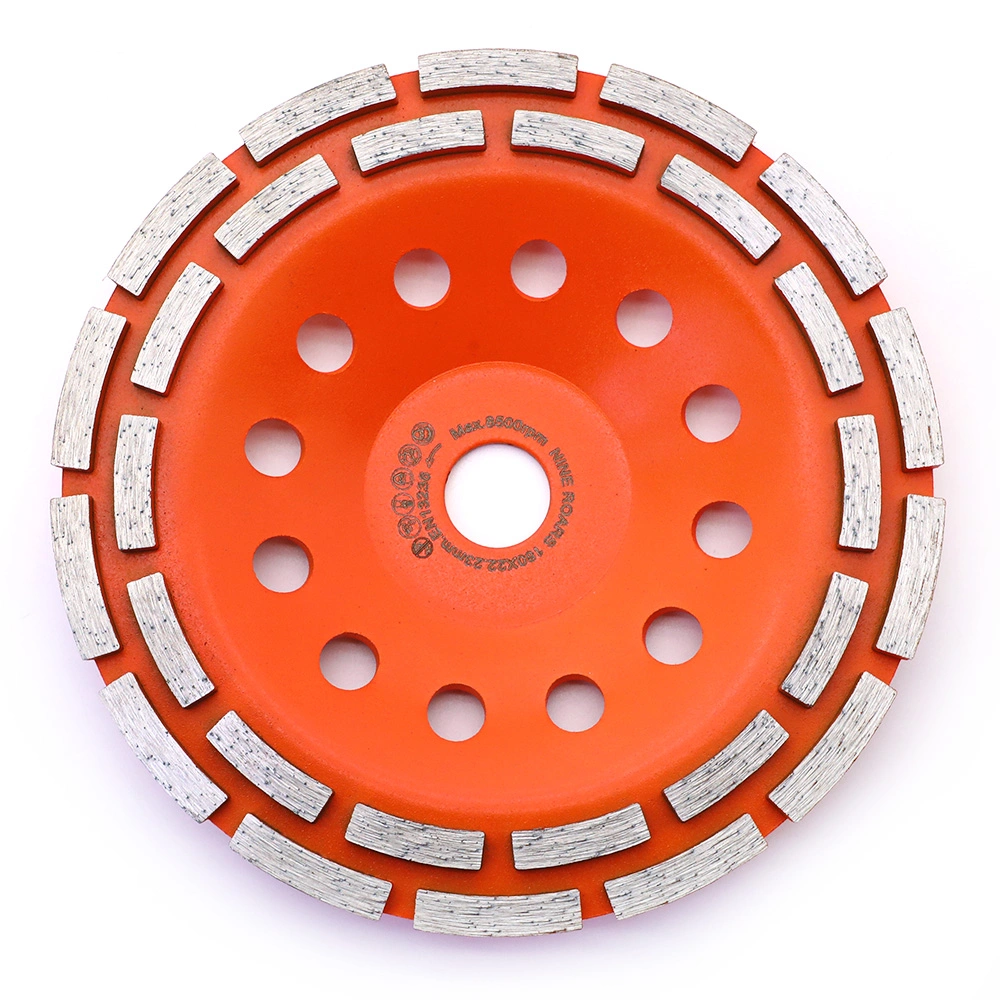 Diamond Concrete Grinding Wheel, Double Row Cup Surface Grinding Disc for Polishing and Cleaning Granite Marble Maso