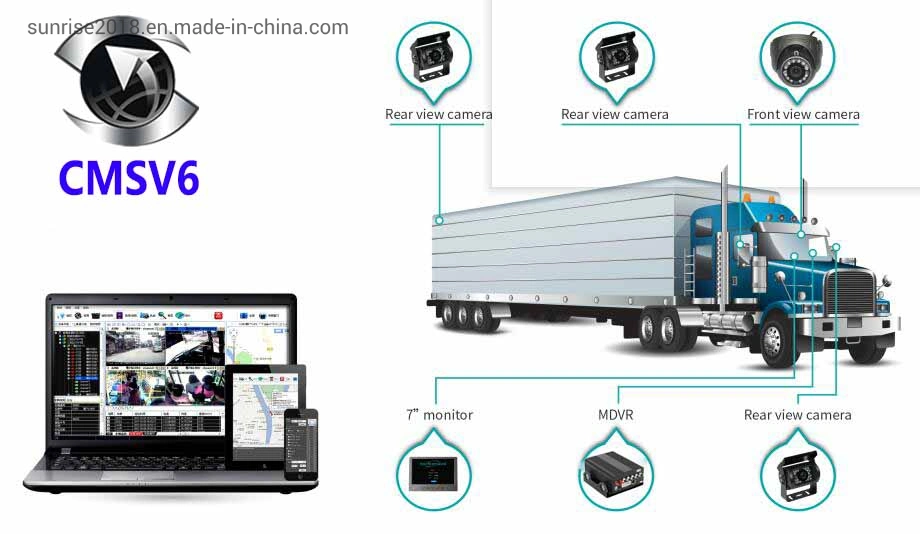 Mobile DVR Vehicle Digital Video Recorder 4 Channel Network CCTV Camera for Truck