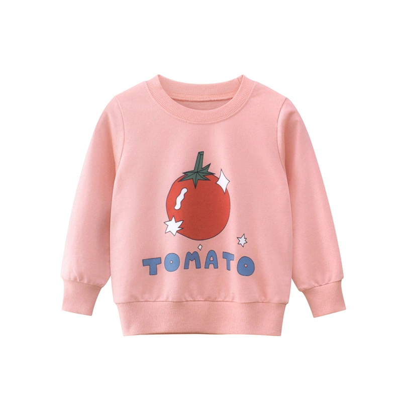 2022 Branded Children&prime; S Fall New Girl&prime; S Round Neck Long Sleeve Pullover